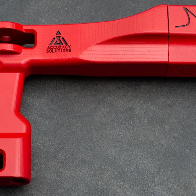 Chassis Micarta Cerakote USMC Red Accuracy Solutions Orca_GVE9904